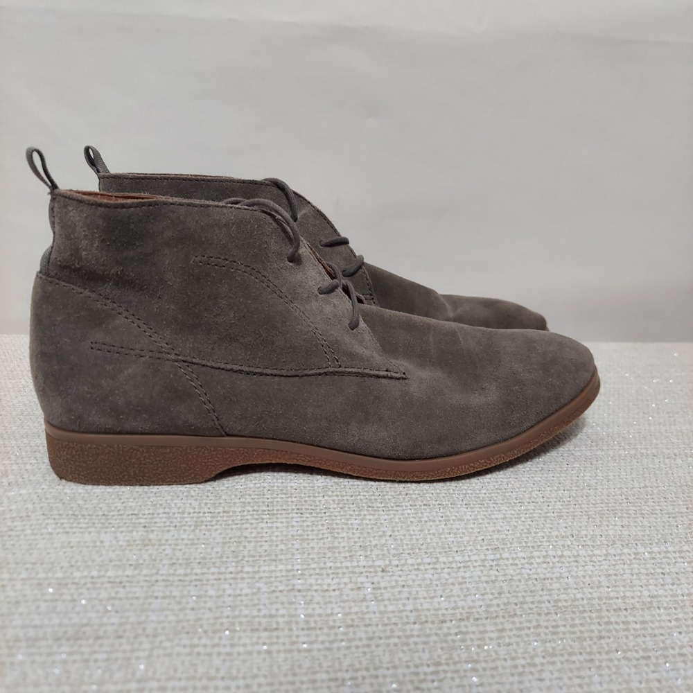 Franco Sarto Palazzo Gray Suede Leather Mid Chukka Lace Up Boot Women 10M